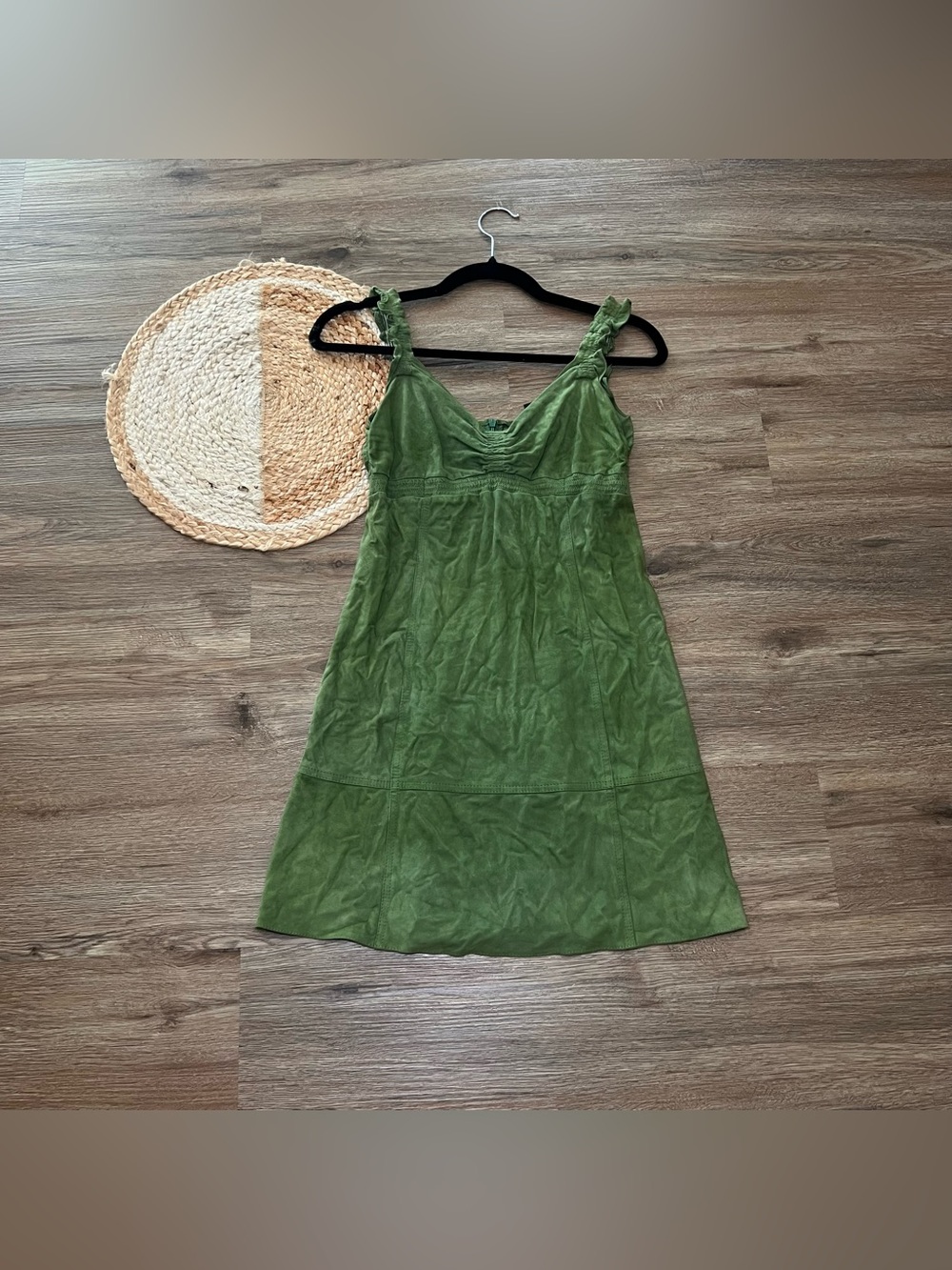 STRENESSE GABRIELE STREHLE Suede Mini Dress With Ruffle Strap
